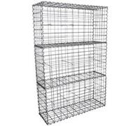 Lot de 3 Paniers de Gabions Argentés en Acier Galvanisé 100 x 50 x 30cm Argent G