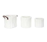 Lot de 3 Paniers de Rangement "Effet Fourrure" 30cm Blanc