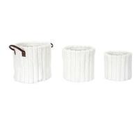 HOME DECO FACTORY – Panier de rangement RG0039 Effet fourrure 30 cm Blanc pour jouets et vêtements