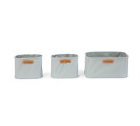 Lot de 3 paniers de rangement suspendus gris TU