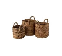 Lot de 3 Paniers de Rangement Tressé "Hollis" 47cm Naturel