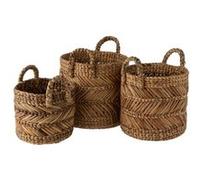 Lot de 3 Paniers de Rangement Tressé "Hollis" 47cm Naturel Marron G