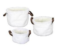 HOME DECO FACTORY, RG9332, Panier en Coton Effet Fourrure avec poignées, idéal pour Le Rangement et la décoration, léger et Pratique pour Tous Les espaces, Taille Unique, Blanc et Noir