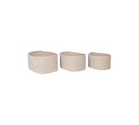 Lot de 3 Paniers en Coton Beige - ULYSSE -