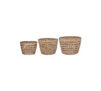 Lot de 3 paniers en fibres naturelles beige, conique - House Doctor, Ramla - 54x54x39 cm