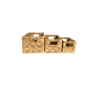 Lot de 3 paniers en jacinthe d'eau MSV