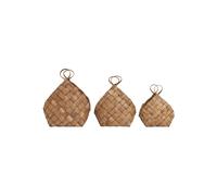 Lot de 3 paniers en pin et papier beige, coniques, 3 tailles - House Doctor, Conical - Ø37xH37 cm