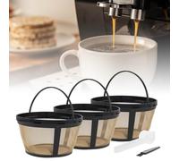 Lot de 3 paniers filtrants à café réutilisables pour 8 à 12 tasses - Filtres à café de rechange pour cafetières et cafetières Mr. Coffee et Black & Decker, compatibles avec la plupart des machines à