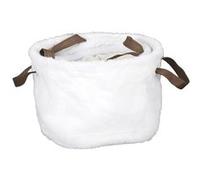 Lot de 3 Paniers Gigogne Effet Fourrure avec Poignées - CMP_Drop Blanc G