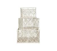 Lot de 3 Paniers Gigognes "Boho" 37cm Beige
