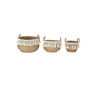 Lot de 3 Paniers Gigognes "Tressés" 33cm Naturel Beige