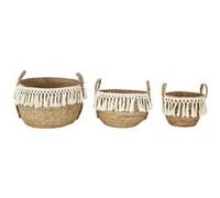 Lot de 3 Paniers Gigognes "Tressés" 33cm Naturel Beige G