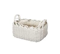 Lot de 3 Paniers Gigognes Tricot Blanc - ORIKA -