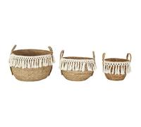 Lot de 3 Paniers Gigognes "Tressés" 33cm Naturel Beige