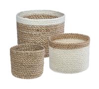 Lot De 3 paniers jute Jackson Blanc - Atmosphera
