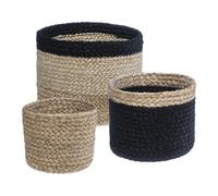 Lot De 3 Paniers Jute Jackson Noir - Atmosphera