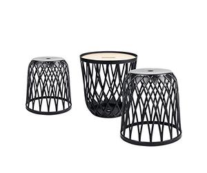 Lot de 3 paniers multifonctionnels 55L (avec couvercle en bois) + 2x35L Prosperplast Uniqubo en plastique anthracite