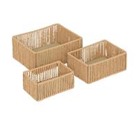 Atmosphera – Lot de 3 paniers Ali rectangulaires marron S/M/L