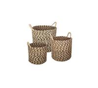 Lot de 3 paniers ronds seagrass ethnik - Atmosphera For Kids