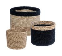 Atmosphera – Set de 3 paniers en jute – Noir