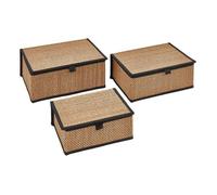 Lot de 3 paniers Stemy L25/30/33,5cm noir et beige - 5 five simply smart