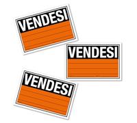 Lot de 3 panneaux à vendre 20 x 30 cm en PVC - Haute visibilité pour propriétés à vendre - Imperméables, anti-reflets, résistants pour intérieur et extérieur - Espace pour contacts - Longue durée de