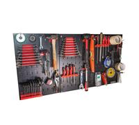 Lot de 3 panneaux acier pour rangement d'outil - Mur à 74 outils - porte outil mural - 120 cm x 60 cm