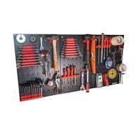 Lot de 3 panneaux acier pour rangement d'outil - Mur à 74 outils - porte outil mural - 120 cm x 60 cm