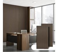 Lot de 3 panneaux acoustiques - 120 x 60 cm - Revêtement mural 3D aspect bois - Absorbeur sonore pour salon, chambre à coucher, bureau et studio - Noyer