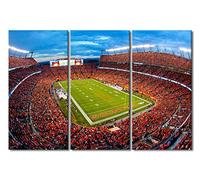 Lot de 3 panneaux d'art mural sur toile pour salon - Impression sur toile - Stade de sport - Impression moderne - Pour salon - Encadré et prêt à être accroché - 101,6 cm x 152,4 cm (l x H)