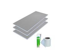 Lot de 3 panneaux de construction WEDI 250 x 60 x 3 cm + bande d'armature et colle