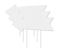 Lot de 3 panneaux de flèche vierges avec piquets double face inscriptibles pour mariage, fête, remise de diplôme, sport