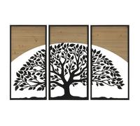 ENSEMBLE DE PANNEAUX MURAUX ARC FER ET BOIS 3PCS