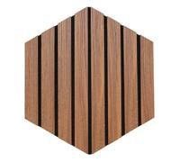 Atmosphera Créateur d'intérieur - Lot de 3 Panneaux Décoratifs Tasseaux Bois Colva -30x26cm - Effet Noyer Fond Noir-Réduction du Bruit - Entrée, Salon