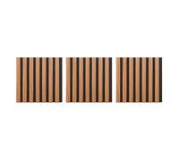 Lot de 3 panneaux décoratifs Colva effet noyer fond noir 30x30cm - Atmosphera createur d'interieur