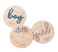 Lot de 3 panneaux en bois avec inscription « It's a Boy Its a Girl » et « Hello World » - Annonce de naissance de bébé - Annonce de naissance pour hôpital - Accessoire de photographie bohème