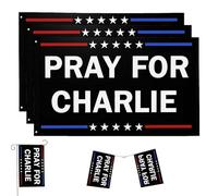 Lot de 3 panneaux en étain « Pray For Charlie Kirk » - 30,5 x 45,7 cm - Inscription « Rest In Peace » de Charlie Kirk, « God Bless Pray For Charlie Kirk » - Décoration murale rétro pour maison, bar