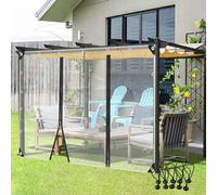 Lot de 3 panneaux latéraux imperméables en PVC avec œillets encastrés 0,35 mm d'épaisseur C pour Pera, véranda, pavil