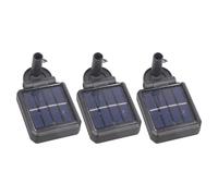 Lot de 3 panneaux photovoltaïques de rechange avec charges de rotation - Rond/carré pour éclairage extérieur de jardin - Petit pour un éclairage facile à transporter