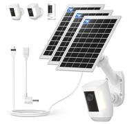 Lot de 3 panneaux solaires et support mural 2 en 1 pour Ring Cam, chargeur solaire 7 W, compatible avec Ring Spotlight et batterie de caméra extérieure, réglable à 360°, résistant aux intempéries