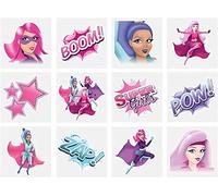 Lot de 3 paquets de 24 tatouages temporaires Super Héros pour fille