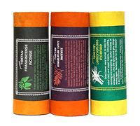 Lot de 3 paquets de 30 bâtonnets d'encens tibétain originaux faits à la main 100 % naturels et biologiques avec porte-baguettes