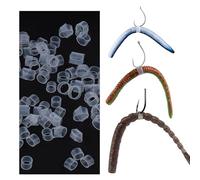 Lot de 3 paquets de 600 joints toriques en silicone transparent haute élasticité, ID 6/7/8 mm, anneaux Wacky Worm avec 3 méthodes de gréement polyvalentes, accessoires de pêche portables pour la
