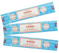 Lot de 3 paquets de bâtonnets d'encens Satya Nag Champa - Parfum Karma