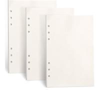 Lot De 3 Paquets De Papier Vierge A5-135 Feuilles (270 Pages) Pour Carnet De Notes À 6 Anneaux-Recharge Pour Filofax A5,Notes,Journal,Croquis,Bricolage,Bullet Journal,Peinture,(Vierges)