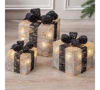 Lot de 3 paquets lumineux à DEL - Fonctionne à piles avec minuteur, cadeaux décoratifs pour la maison ou les vacances