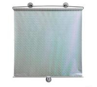 Lot de 3 pare-soleil de voiture en PVC sans perçage foncé (argenté) | Design rétractable, utilisation facile, s'adapte à la taille de la fenêtre, idéal pour les voyages et le bureau