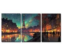 Lot de 3 Paris Tableau Décoration Murale Affiche Décoration Chambre Impression sur Toile Tour Eiffel Peintures sur Toile Décor Murale Chambre Maison Suspendu Art Décor,Cadeau Femme,20x30cmx3pcs,-f227b
