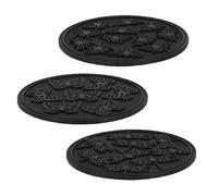 Lot de 3 pas japonais rond en caoutchoux à motifs insectes - Modèle aléatoire - D 30 cm