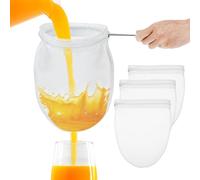 Lot de 3 passoires à lait de noix avec support réutilisable en tissu - Petite passoire en maille avec poignée en acier inoxydable - Sacs en maille fine pour filtrer le jus, le fromage, le miel, le